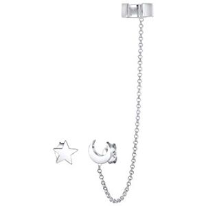 Elli Dámské náušnice Earcuff náušnice Astro hvězdy půlměsíc ze sterlingového stříbra 925, Stříbro, Bez Elli Dámské náušnice Earcuff náušnice Astro hvězdy půlměsíc ze sterlingového stříbra 925, Stříbro, Bez
