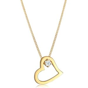 Elli Dámský náhrdelník DIAMONDS srdce spojený s diamantem (0,03 ct) ze žlutého zlata 585, Žluté zlato, Diamant Elli Dámský náhrdelník DIAMONDS srdce spojený s diamantem (0,03 ct) ze žlutého zlata 585, Žluté zlato, Diamant