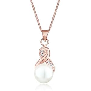 Elli Dámský náhrdelník s perlou Infinity s krystaly, Stříbro, Krystal Elli Dámský náhrdelník s perlou Infinity s krystaly, Stříbro, Krystal
