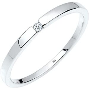 DIAMORE Elli DIAMONDS prsten dámský zásnubní prsten klasický s diamantem (0. 015 ct.) ze sterlingového stříbra 925, Fazetový brus, Diamant DIAMORE Elli DIAMONDS prsten dámský zásnubní prsten klasický s diamantem (0. 015 ct.) ze sterlingového stříbra 925, Fazetový brus, Diamant