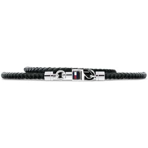 Tommy Hilfiger Jewelry Pletený kožený náramek pro muže černá barva 2701063, Jednotná velikost, Kůže, Bez drahokamu Tommy Hilfiger Jewelry Pletený kožený náramek pro muže černá barva 2701063, Jednotná velikost, Kůže, Bez drahokamu