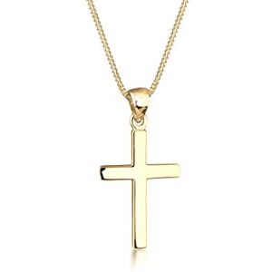 Elli Dámský řetízek na krk od s křížkem Basic Religion ze 925 sterlingového stříbra 925, délka 45 cm, Zlatá Elli Dámský řetízek na krk od s křížkem Basic Religion ze 925 sterlingového stříbra 925, délka 45 cm, Zlatá