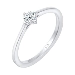 DIAMORE Elli DIAMONDS prsten dámský zásnubní klasický s diamantem (0,06 ct.) ze sterlingového stříbra 925, Fazetový brus, Diamant DIAMORE Elli DIAMONDS prsten dámský zásnubní klasický s diamantem (0,06 ct.) ze sterlingového stříbra 925, Fazetový brus, Diamant