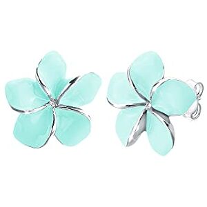 Elli Dámské náušnice s květem Frangipani Květina Floral ze sterlingového stříbra 925, Jedna velikost, Fazetový brus, Bez drahokamu Elli Dámské náušnice s květem Frangipani Květina Floral ze sterlingového stříbra 925, Jedna velikost, Fazetový brus, Bez drahokamu