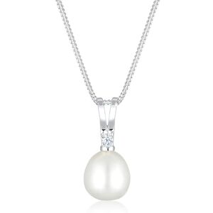 DIAMORE Elli DIAMONDS řetízek na krk dámský sladkovodní perla přívěsek diamanty (0,03ct) ze sterlingového stříbra 925, 45 CM, Fazetový brus, Diamant DIAMORE Elli DIAMONDS řetízek na krk dámský sladkovodní perla přívěsek diamanty (0,03ct) ze sterlingového stříbra 925, 45 CM, Fazetový brus, Diamant