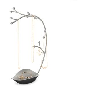 Umbra Orchid organizér na šperky a držák na řetízky s integrovanou miskou na prsteny, náušnice a náramky, ocelově šedé Umbra Orchid organizér na šperky a držák na řetízky s integrovanou miskou na prsteny, náušnice a náramky, ocelově šedé