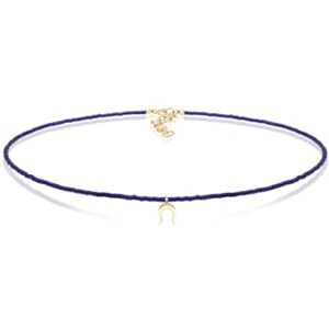 Elli Dámský náhrdelník půlměsíc Astro Trend Beads ze sterlingového stříbra 925, Sklo, Bez Elli Dámský náhrdelník půlměsíc Astro Trend Beads ze sterlingového stříbra 925, Sklo, Bez