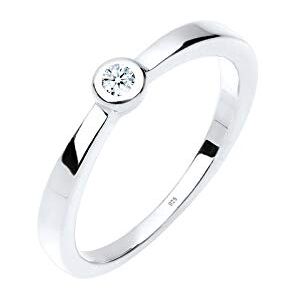 DIAMORE Elli DIAMONDS prsten dámský klasický solitér s diamantem (0,03 ct.) ze sterlingového stříbra 925, 56, Fazetový brus, Diamant DIAMORE Elli DIAMONDS prsten dámský klasický solitér s diamantem (0,03 ct.) ze sterlingového stříbra 925, 56, Fazetový brus, Diamant