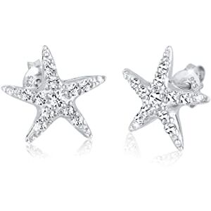 Elli Dámské náušnice náušnice mořská hvězdice Beach pláž s křišťálem, Jedna velikost, Fazetový brus, Krystal Swarovski Elli Dámské náušnice náušnice mořská hvězdice Beach pláž s křišťálem, Jedna velikost, Fazetový brus, Krystal Swarovski
