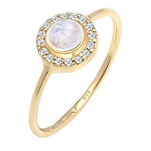 Elli PREMIUM prsten dámský elegantní s měsíčním kamenem a diamantem (0,08 ct) ze žlutého zlata 585, Žluté zlato, Diamant Elli PREMIUM prsten dámský elegantní s měsíčním kamenem a diamantem (0,08 ct) ze žlutého zlata 585, Žluté zlato, Diamant
