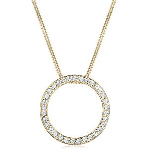 Elli Řetízek na krk , kruh, krystaly Swarovski, 925 stříbro, pozlacený 0111361416, Zlatá Elli Řetízek na krk , kruh, krystaly Swarovski, 925 stříbro, pozlacený 0111361416, Zlatá