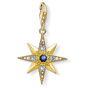 THOMAS SABO Dámský elegantní přívěsek hvězda a měsíc Charm Club 925 sterlingové stříbro 1794-051-14, Univerzální velikost, 750 žluté zlato, sterlingové stříbro 925, Kubická zirkonie THOMAS SABO Dámský elegantní přívěsek hvězda a měsíc Charm Club 925 sterlingové stříbro 1794-051-14, Univerzální velikost, 750 žluté zlato, sterlingové stříbro 925, Kubická zirkonie