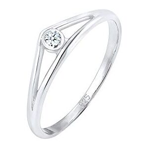 Elli DIAMONDS prsten dámský zásnubní prsten Geo s diamantem (0,03 ct.) ze sterlingového stříbra 925, 54, Mincovní stříbro, Diamant Elli DIAMONDS prsten dámský zásnubní prsten Geo s diamantem (0,03 ct.) ze sterlingového stříbra 925, 54, Mincovní stříbro, Diamant