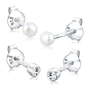 Elli Sada dámských náušnic Basic Perla s krystaly, Jedna velikost, Fazetový brus, Krystal Swarovski Elli Sada dámských náušnic Basic Perla s krystaly, Jedna velikost, Fazetový brus, Krystal Swarovski