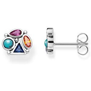 THOMAS SABO Náušnice barevné kameny 925 sterlingové stříbro H2034, Jedna velikost, Mincovní stříbro, Vytvořený rubín THOMAS SABO Náušnice barevné kameny 925 sterlingové stříbro H2034, Jedna velikost, Mincovní stříbro, Vytvořený rubín