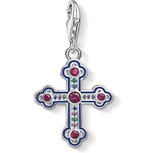 THOMAS SABO Přívěsek viktoriánský kříž ze sterlingového stříbra 925, černěný, tmavě modrý smaltovaný, nylon THOMAS SABO Přívěsek viktoriánský kříž ze sterlingového stříbra 925, černěný, tmavě modrý smaltovaný, nylon
