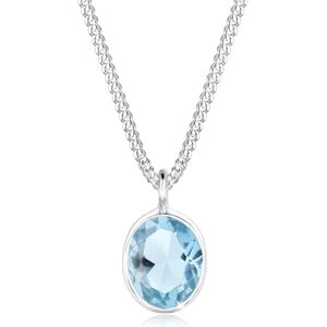 Elli Dámský řetízek s přívěskem Basic řetízek s drahokamy, stříbro 925 topaz briliantový výbrus modrý 0103291115, Fazetový brus, Topaz Elli Dámský řetízek s přívěskem Basic řetízek s drahokamy, stříbro 925 topaz briliantový výbrus modrý 0103291115, Fazetový brus, Topaz