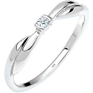 DIAMORE Elli DIAMONDS prsten dámský zásnubní s diamantem (0,03 ct.) ze sterlingového stříbra 925, Fazetový brus, Diamant DIAMORE Elli DIAMONDS prsten dámský zásnubní s diamantem (0,03 ct.) ze sterlingového stříbra 925, Fazetový brus, Diamant