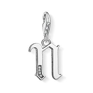 THOMAS SABO Dámský elegantní přívěsek J písmeno Charm Club 925 sterlingové stříbro 1590-643-21, sterlingové stříbro 925, černěné, Zirkon bílý THOMAS SABO Dámský elegantní přívěsek J písmeno Charm Club 925 sterlingové stříbro 1590-643-21, sterlingové stříbro 925, černěné, Zirkon bílý
