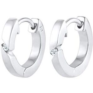 DIAMORE Elli DIAMONDS náušnice dámské kreolky Basic s diamantem (0,03 ct.) ze sterlingového stříbra 925, Mincovní stříbro, Diamant DIAMORE Elli DIAMONDS náušnice dámské kreolky Basic s diamantem (0,03 ct.) ze sterlingového stříbra 925, Mincovní stříbro, Diamant