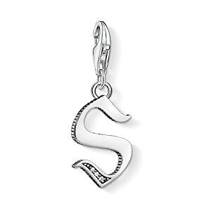 THOMAS SABO Dámský elegantní přívěsek J písmeno Charm Club 925 sterlingové stříbro 1590-643-21, sterlingové stříbro 925, černěné, Zirkon bílý THOMAS SABO Dámský elegantní přívěsek J písmeno Charm Club 925 sterlingové stříbro 1590-643-21, sterlingové stříbro 925, černěné, Zirkon bílý