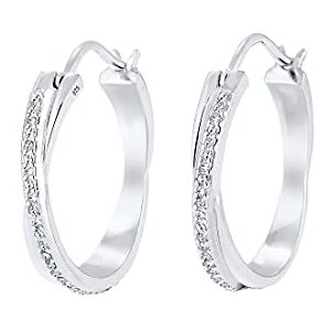 Elli Náušnice, kroužky s kamínky Swarovski, stříbrná Elli Náušnice, kroužky s kamínky Swarovski, stříbrná