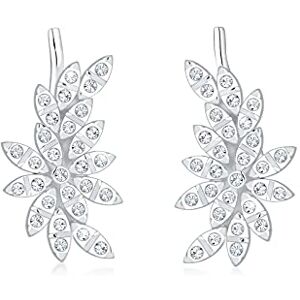Elli Prémiové náušnice dámské Earcuff s krystaly ze sterlingového stříbra 925, Fazetový brus, Křišťál Elli Prémiové náušnice dámské Earcuff s krystaly ze sterlingového stříbra 925, Fazetový brus, Křišťál