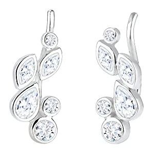 Elli Náušnice Earcuff kapky zirkon 925 stříbro, Fazetový brus, Kubická zirkonie Elli Náušnice Earcuff kapky zirkon 925 stříbro, Fazetový brus, Kubická zirkonie