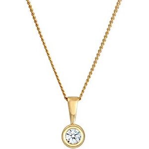 DIAMORE Elli DIAMONDS řetízek na krk dámský solitérní kulatý kruh s diamantem (0,11 ct.) ze žlutého zlata 585, Fazetový brus, Diamant DIAMORE Elli DIAMONDS řetízek na krk dámský solitérní kulatý kruh s diamantem (0,11 ct.) ze žlutého zlata 585, Fazetový brus, Diamant