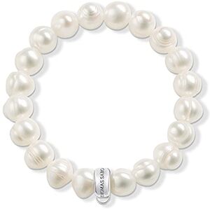 THOMAS SABO Dámský náramek Charm 925 Sterling Silver Nylon sladkovodní Pearl Bílá Délka 18 cm X0041-082-14-XL, 18,5 cm THOMAS SABO Dámský náramek Charm 925 Sterling Silver Nylon sladkovodní Pearl Bílá Délka 18 cm X0041-082-14-XL, 18,5 cm