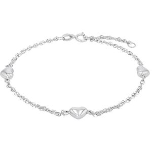 Amor Dámský náramek ze sterlingového stříbra 925, 17+2 cm, stříbrný, srdce, dodává se v dárkové krabičce na šperky, 9745012, Mincovní stříbro, Bez drahokamu Amor Dámský náramek ze sterlingového stříbra 925, 17+2 cm, stříbrný, srdce, dodává se v dárkové krabičce na šperky, 9745012, Mincovní stříbro, Bez drahokamu