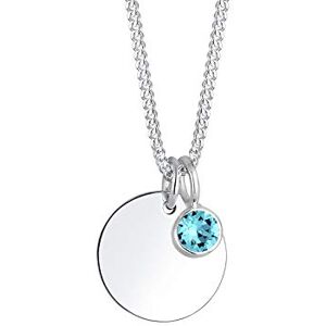 Elli Dámský pravý šperk řetízek řetízek kámen narození duben s krystaly Swarovski ze sterlingového stříbra 925 délka 45 cm, Fazetový brus, Krystal Elli Dámský pravý šperk řetízek řetízek kámen narození duben s krystaly Swarovski ze sterlingového stříbra 925 délka 45 cm, Fazetový brus, Krystal