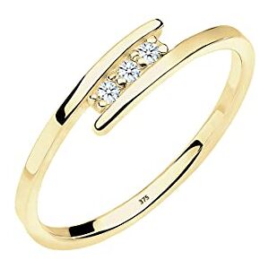 DIAMORE Elli DIAMONDS Ring Women Engagement Ring Trio with Diamond (0. 04 ct.) in 375 Yellow Gold, 52, Fazetový brus, Diamant DIAMORE Elli DIAMONDS Ring Women Engagement Ring Trio with Diamond (0. 04 ct.) in 375 Yellow Gold, 52, Fazetový brus, Diamant