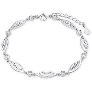 Amor Náramek ze sterlingového stříbra 925 Dámský šperk na ruku, dodává se v dárkové krabičce na šperky, Jednotná velikost, Kovový, Bez drahokamu cubic_zirconia Žádný drahokam Amor Náramek ze sterlingového stříbra 925 Dámský šperk na ruku, dodává se v dárkové krabičce na šperky, Jednotná velikost, Kovový, Bez drahokamu cubic_zirconia Žádný drahokam