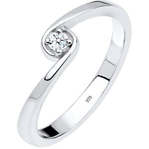 DIAMORE Elli DIAMONDS prsten dámský solitérní zasnoubení s diamantem (0,03 ct.) ze sterlingového stříbra 925, 54, Fazetový brus, Diamant DIAMORE Elli DIAMONDS prsten dámský solitérní zasnoubení s diamantem (0,03 ct.) ze sterlingového stříbra 925, 54, Fazetový brus, Diamant