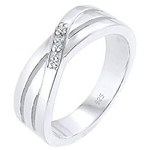 DIAMORE Elli DIAMONDS prsten dámský Cross Over zasnoubení s diamantem (0,015 ct.) ze sterlingového stříbra 925, Fazetový brus, Diamant DIAMORE Elli DIAMONDS prsten dámský Cross Over zasnoubení s diamantem (0,015 ct.) ze sterlingového stříbra 925, Fazetový brus, Diamant