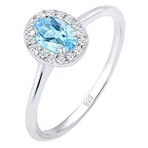 Elli DIAMONDS prsten dámský zásnubní prsten topaz s diamantem (0,08 ct.) ze sterlingového stříbra 925, Mincovní stříbro, Diamant Elli DIAMONDS prsten dámský zásnubní prsten topaz s diamantem (0,08 ct.) ze sterlingového stříbra 925, Mincovní stříbro, Diamant