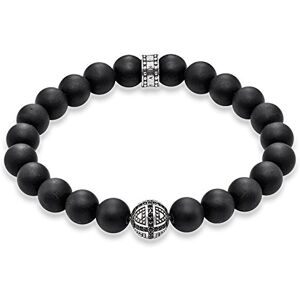 THOMAS SABO Náramek křížek 925 sterlingové stříbro, černěný, Mincovní stříbro, Zirkonový pavé černý, obsidián matný THOMAS SABO Náramek křížek 925 sterlingové stříbro, černěný, Mincovní stříbro, Zirkonový pavé černý, obsidián matný