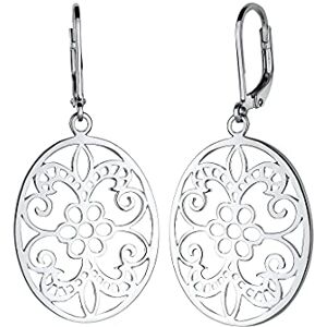 Elli Dámské náušnice s ornamentem orientální Floral romantické ze sterlingového stříbra 925, Jedna velikost, Roční kulaté, Bez drahokamu Elli Dámské náušnice s ornamentem orientální Floral romantické ze sterlingového stříbra 925, Jedna velikost, Roční kulaté, Bez drahokamu
