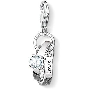 THOMAS SABO Dámský přívěsek srdce křídla Charm Club 925 sterlingové stříbro 0613-001-12, Sklo, Kubická zirkonie THOMAS SABO Dámský přívěsek srdce křídla Charm Club 925 sterlingové stříbro 0613-001-12, Sklo, Kubická zirkonie
