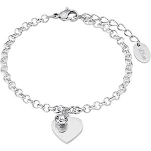 s.Oliver Dámský náramek s přívěskem ve tvaru srdce, na které lze vyhotovit rytinu, ušlechtilá ocel s krystaly Swarovski, 17 + 3 cm, bílý, stříbrná s.Oliver Dámský náramek s přívěskem ve tvaru srdce, na které lze vyhotovit rytinu, ušlechtilá ocel s krystaly Swarovski, 17 + 3 cm, bílý, stříbrná
