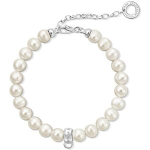 THOMAS SABO Dámský elegantní náramek sladkovodní perla Charm Club X0225-082-14-L18,5v, Mincovní stříbro, Perla THOMAS SABO Dámský elegantní náramek sladkovodní perla Charm Club X0225-082-14-L18,5v, Mincovní stříbro, Perla