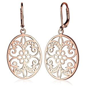 Elli Dámské náušnice s ornamentem orientální Floral romantické ze sterlingového stříbra 925, MALÝ, Fazetový brus, Bez drahokamu Elli Dámské náušnice s ornamentem orientální Floral romantické ze sterlingového stříbra 925, MALÝ, Fazetový brus, Bez drahokamu