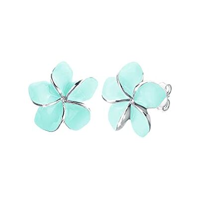 Elli Dámské náušnice s květem Frangipani Květina Floral ze sterlingového stříbra 925, Fazetový brus, Bez drahokamu Elli Dámské náušnice s květem Frangipani Květina Floral ze sterlingového stříbra 925, Fazetový brus, Bez drahokamu