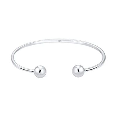 Elli Náramek Náramek s kuličkami Geo Bangle Basic ze sterlingového stříbra 925, Fazetový brus, Bez drahokamu Elli Náramek Náramek s kuličkami Geo Bangle Basic ze sterlingového stříbra 925, Fazetový brus, Bez drahokamu