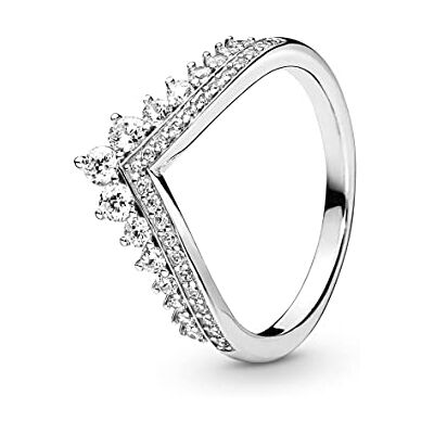 Pandora Wishbone-Ring Princezna Tiara, sterlingové stříbro, s čirými kubickými zirkony, Kov, Kubická zirkonie Pandora Wishbone-Ring Princezna Tiara, sterlingové stříbro, s čirými kubickými zirkony, Kov, Kubická zirkonie