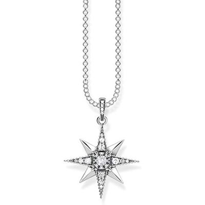 THOMAS SABO Elegantní náhrdelník se symboly pro dámy, sterlingové stříbro 925, černěné, Kubická zirkonie THOMAS SABO Elegantní náhrdelník se symboly pro dámy, sterlingové stříbro 925, černěné, Kubická zirkonie