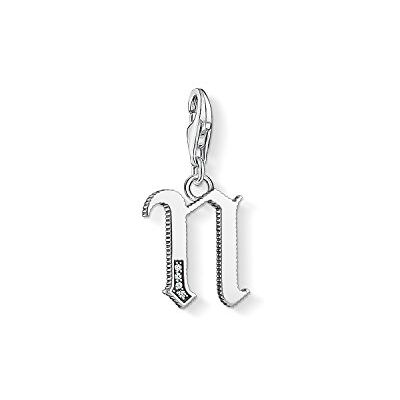 THOMAS SABO Dámský elegantní přívěsek J písmeno Charm Club 925 sterlingové stříbro 1590-643-21, sterlingové stříbro 925, černěné, Zirkon bílý THOMAS SABO Dámský elegantní přívěsek J písmeno Charm Club 925 sterlingové stříbro 1590-643-21, sterlingové stříbro 925, černěné, Zirkon bílý