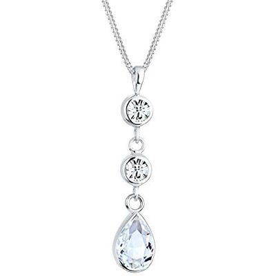 Elli Dámský řetízek na krk s přívěškem kapkami a krystaly ze sterlingového stříbra 925 dlouhý 45 cm, Sterlingové stříbro, Krystal Swarovski Elli Dámský řetízek na krk s přívěškem kapkami a krystaly ze sterlingového stříbra 925 dlouhý 45 cm, Sterlingové stříbro, Krystal Swarovski