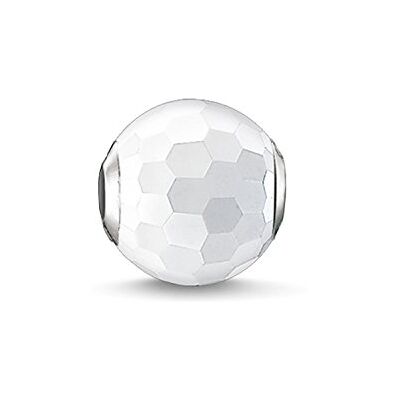 THOMAS SABO Dámský korálkový achát fasetovaný bílý Karma Beads 925 sterlingové stříbro K0126-130-14, Ušlechtilý kov, Achát THOMAS SABO Dámský korálkový achát fasetovaný bílý Karma Beads 925 sterlingové stříbro K0126-130-14, Ušlechtilý kov, Achát